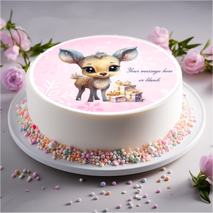 Personalised Cute Baby Deer & Gifts 8" Icing Sheet Cake Topper