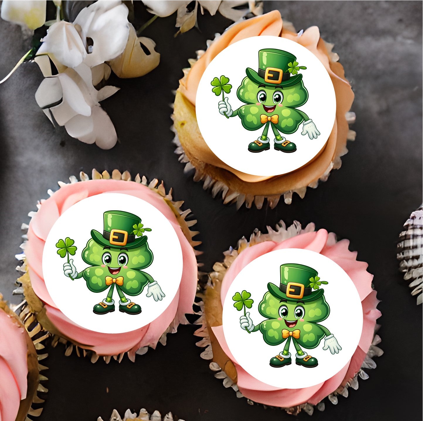 St Patrick's Day Lucky Shamrock / Clover 2" discs