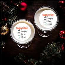 Load image into Gallery viewer, Naughty or Nice? Christmas Drinks Toppers 2&quot; / 5 cm (Pack of 12)