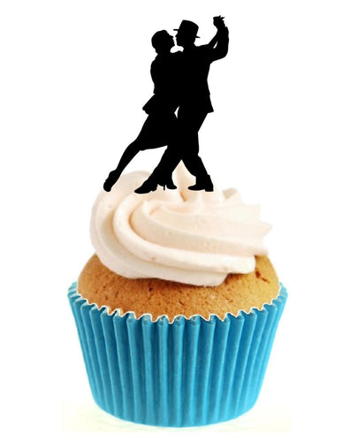 Dancing Couple Silhouette Stand Up Cake Toppers (12 pack)  Pack contains 12 images printed onto premium wafer card