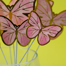 Load image into Gallery viewer, Pink &amp; Gold Butterflies (10 pack)