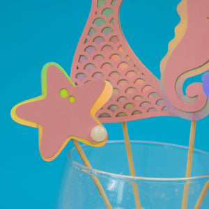 Mermaid Themed Cake Toppers (pink)