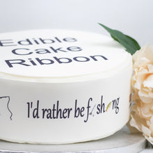 Load image into Gallery viewer, FISHING THEMED EDIBLE ICING CAKE RIBBON / SIDE STRIPS   Use instead of traditional ribbon to decorate the sides of your cakes  Edible fondant icing, perfect for that special occasion