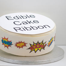 Load image into Gallery viewer, Superhero Edible Icing Cake Ribbon / Side Strips
