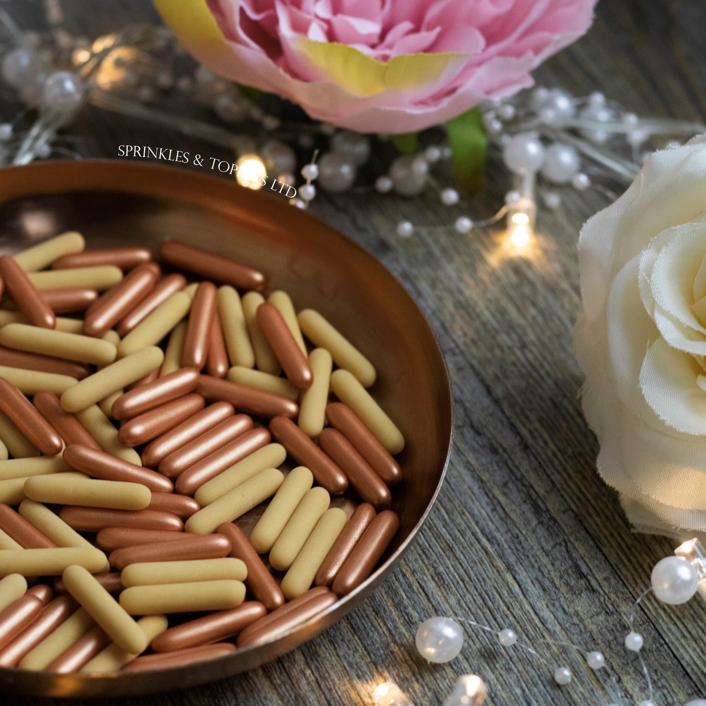 Caramel Matt & Rose Gold / Copper Pearlescent Rods Mix (20mm)