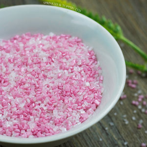 Pink & White Shimmer Sugar Crystals