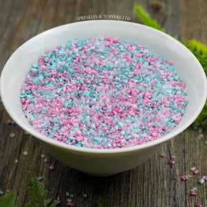 Pink, Turquoise & White Shimmer Sugar Crystals