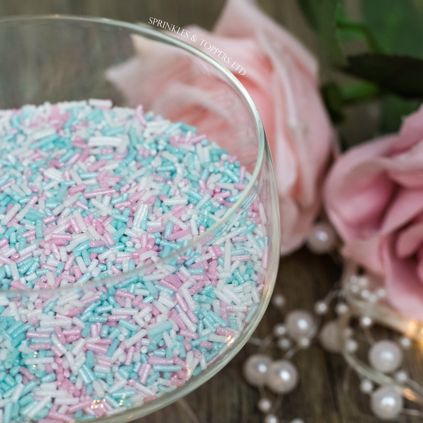 Pink, White & Turquoise Shimmer Strands