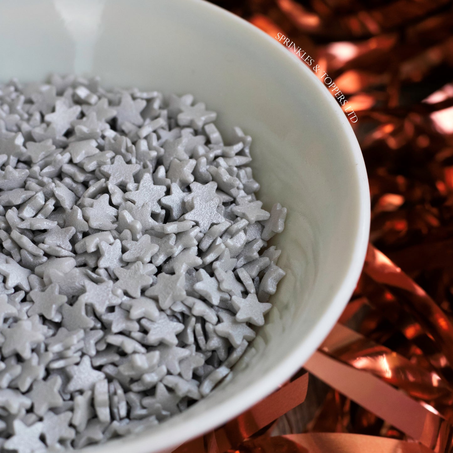 Silver Glimmer Stars Sprinkles Cupcake / Cake Decorations