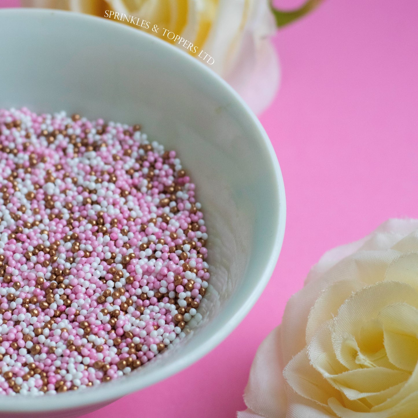 Bronze / Copper, Pink & White Shimmer Mini Pearls (1mm)