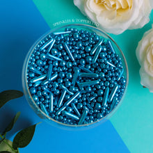 Load image into Gallery viewer, Blue Metallic Pearls &amp; Rods Mix
