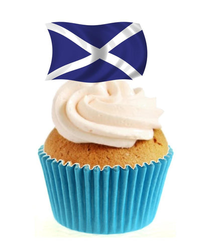 Scottish Flag Stand Up Cake Toppers (12 pack)