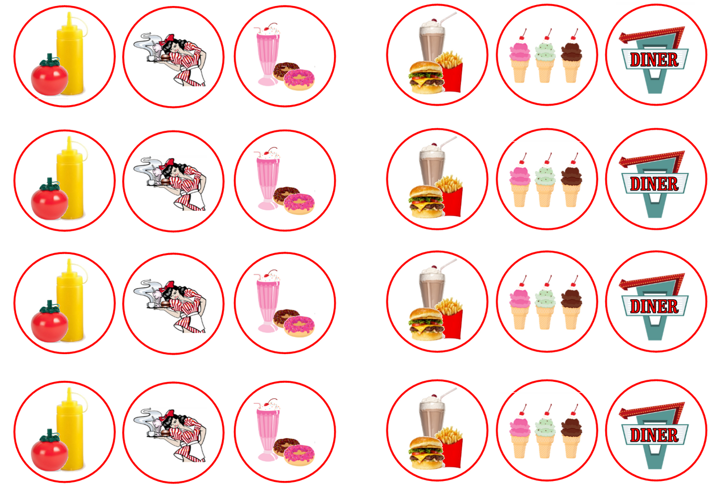 American Diner Collection 1.3" discs