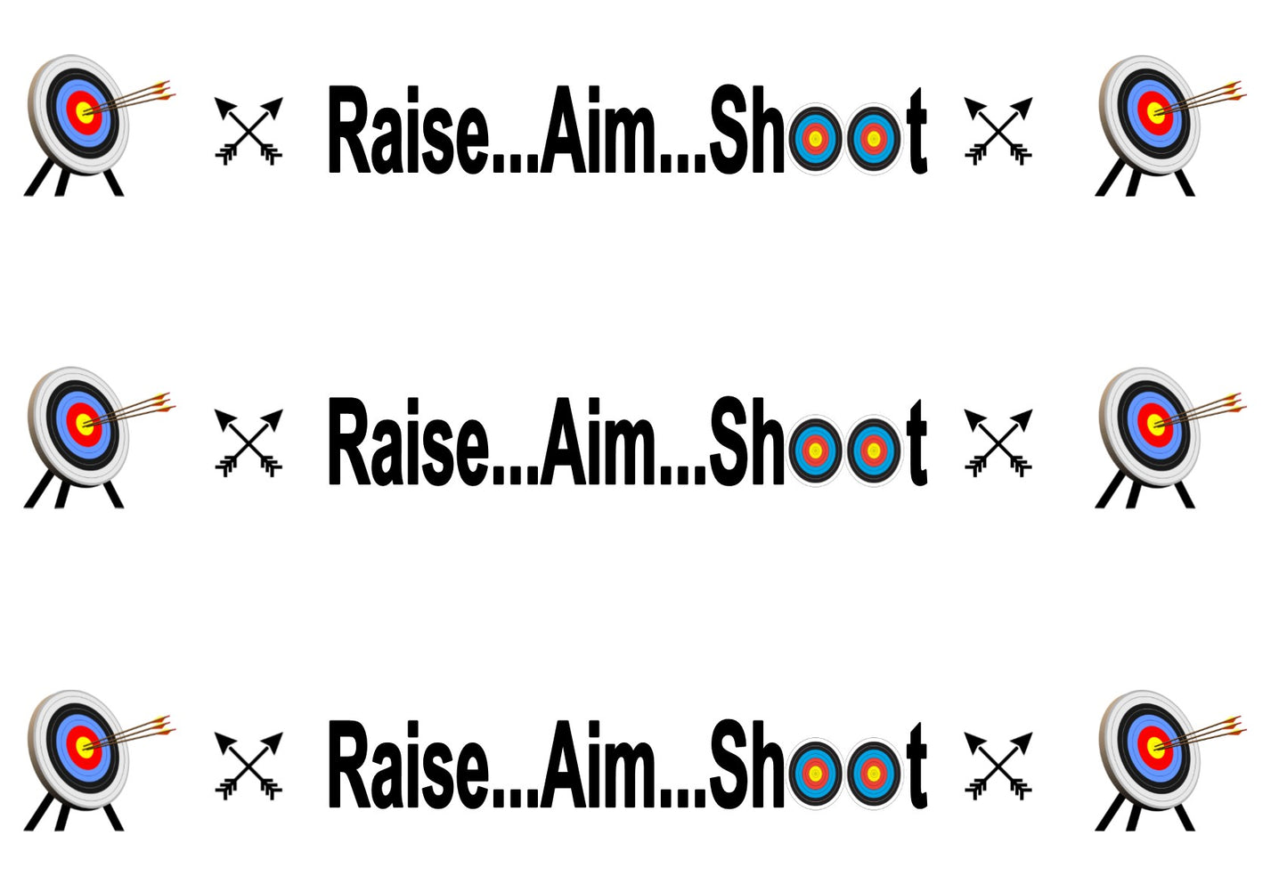 ARCHERY THEMED EDIBLE ICING CAKE RIBBON / SIDE STRIPS Use instead of traditional ribbon to decorate the sides of your cakes Edible fondant icing, perfect for that special occasion