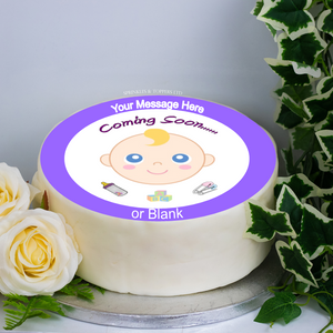 Personalised Baby Shower / Coming Soon... 8" Icing Sheet Cake Topper