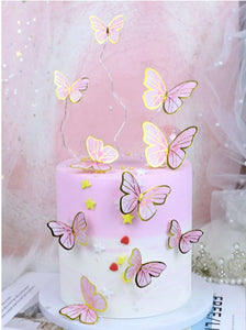 Pink & Gold Butterflies (10 pack)