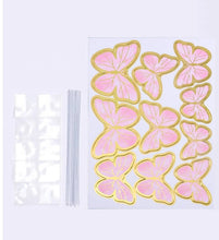 Load image into Gallery viewer, Pink &amp; Gold Butterflies (10 pack)