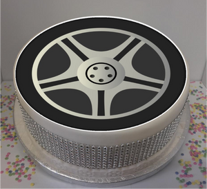 Car / Vehicle Wheel 8" Icing Sheet Cake Topper   Icing sheet cake toppers are a great way to personalise either a homemade or shop bought plain cake