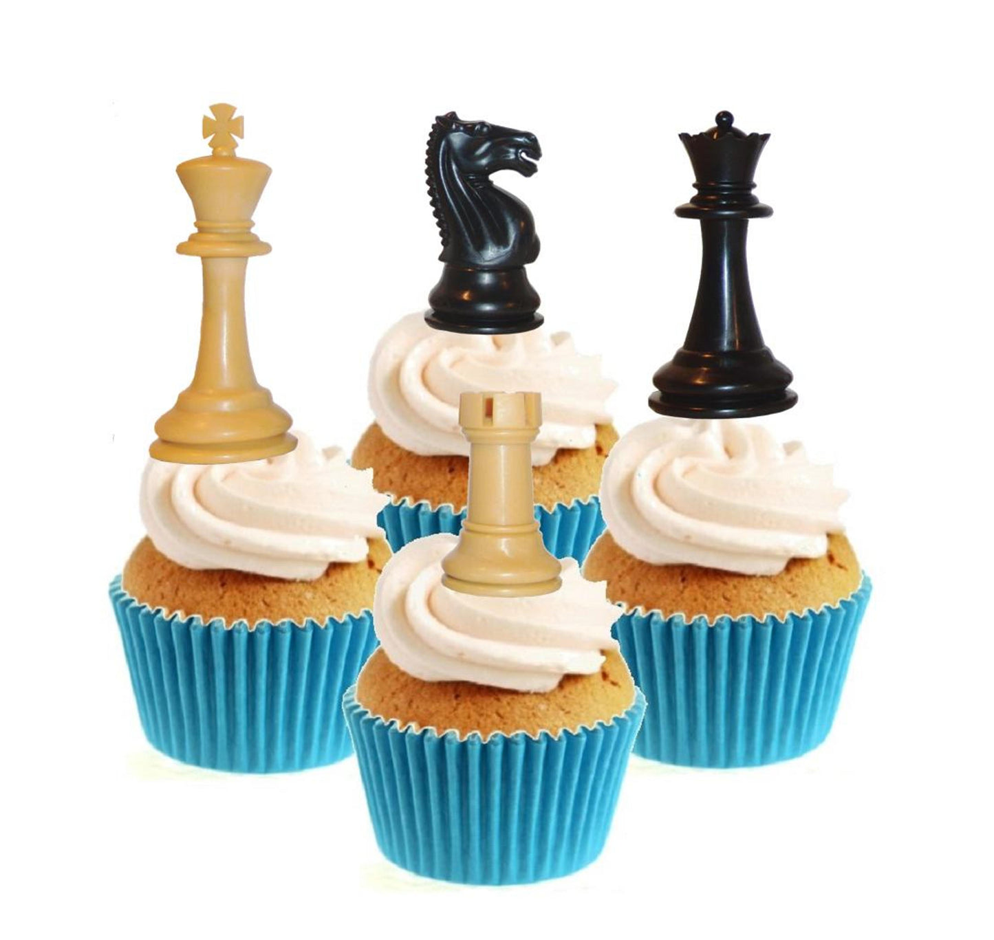 Chess Collection Stand Up Cake Toppers (12 pack) Pack contains 12 images ~ 3 of each image ~ printed onto premium wafer card