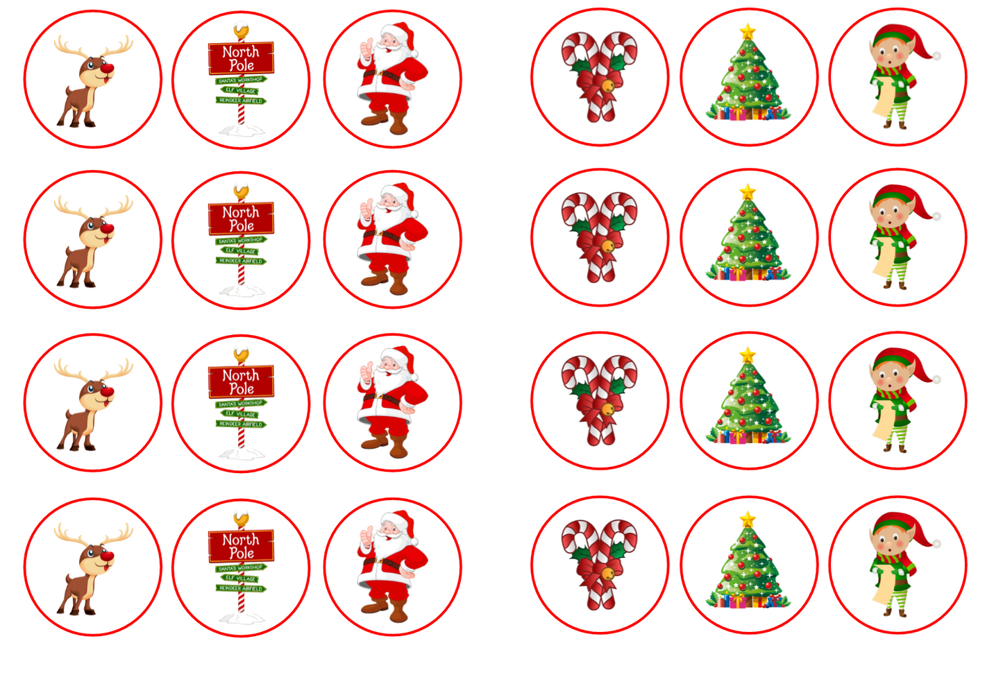 Choice of Wafer Paper or Icing discs Pack contains 24 edible pre cut discs - 4 of each image Ready to be added to your cakes, bakes or shakes