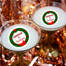 Load image into Gallery viewer, Personalised Christmas at &#39;Family Name&#39; Christmas (Pack of 12) Drinks Toppers 2&quot; / 5 cm