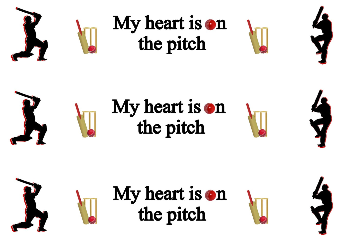 CRICKET THEMED EDIBLE ICING CAKE RIBBON / SIDE STRIPS Use instead of traditional ribbon to decorate the sides of your cakes Edible fondant icing, perfect for that special occasion