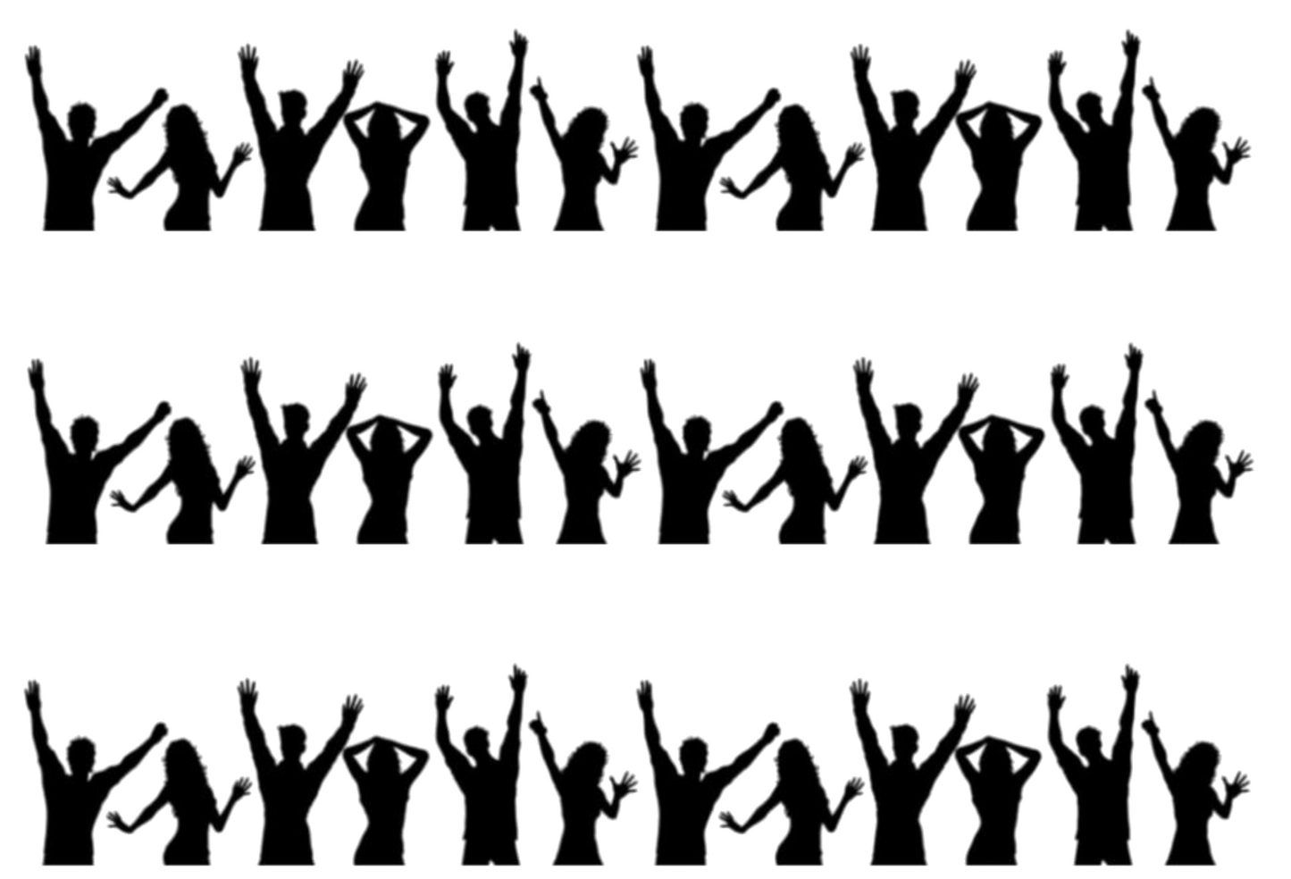 DANCING CROWD EDIBLE ICING CAKE RIBBON / SIDE STRIPS Use instead of traditional ribbon to decorate the sides of your cakes Edible fondant icing, perfect for that special occasion