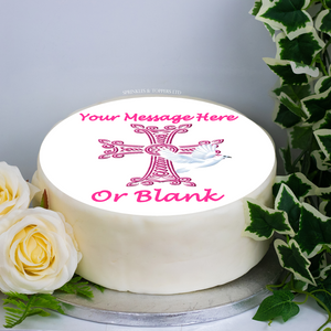 Personalised My First Communion (pink) 8" Icing Sheet Cake Topper