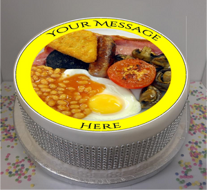 Personalised Full English Breakfast 8" Icing Sheet Cake Topper