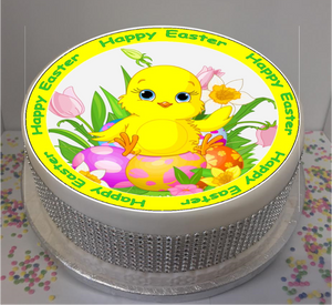 Cute Easter Chicks 8" Icing Sheet Cake Topper  Icing sheet cake toppers are a great way to personalise either a homemade or shop bought plain cake  Easy Peel Icing Sheet - No Fuss - Ready to pop straight onto your cake (full instructions included)