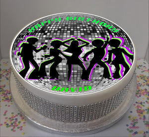 Personalised 70s Party Silhouettes 8" Icing Sheet Cake Topper