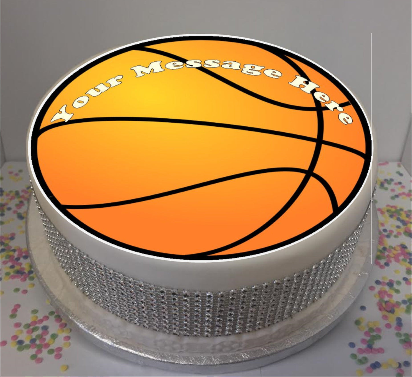 Personalised Basketball 8" Icing Sheet Cake Topper