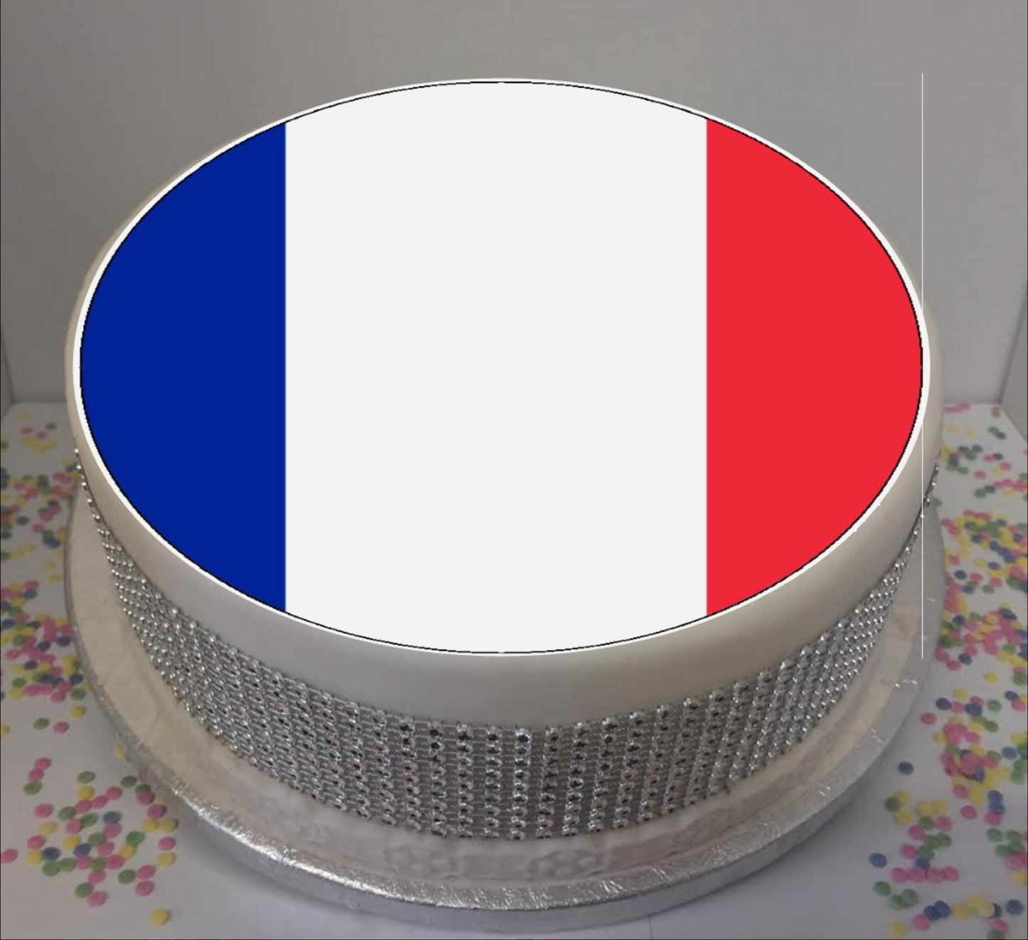 Flag of France 8" Icing Sheet Cake Topper Icing sheet cake toppers are a great way to personalise either a homemade or shop bought plain cake Easy Peel Icing Sheet - No Fuss - Ready to pop straight onto your cake (full instructions included)