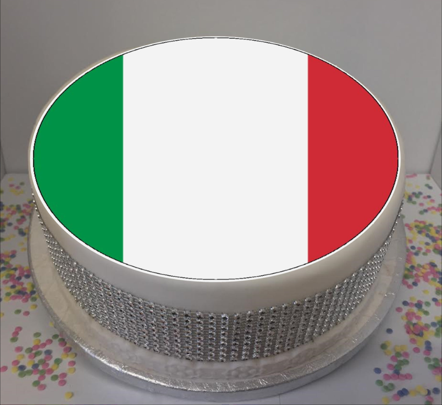 Flag of Italy 8" Icing Sheet Cake Topper Icing sheet cake toppers are a great way to personalise either a homemade or shop bought plain cake Easy Peel Icing Sheet - No Fuss - Ready to pop straight onto your cake (full instructions included)
