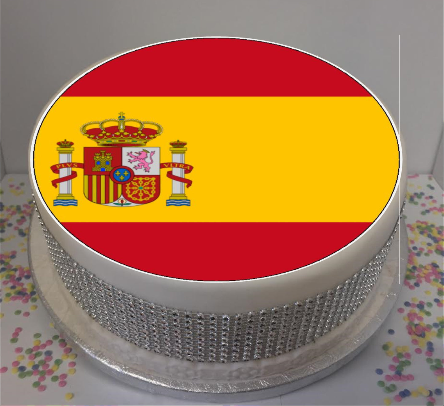 Flag of Spain 8" Icing Sheet Cake Topper Icing sheet cake toppers are a great way to personalise either a homemade or shop bought plain cake Easy Peel Icing Sheet - No Fuss - Ready to pop straight onto your cake (full instructions included)
