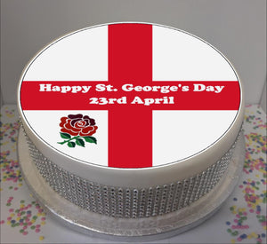St George's Day 8" Icing Sheet Cake Topper