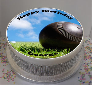 Personalised Bowls / Bowling Scene 8" Icing Sheet Cake Topper