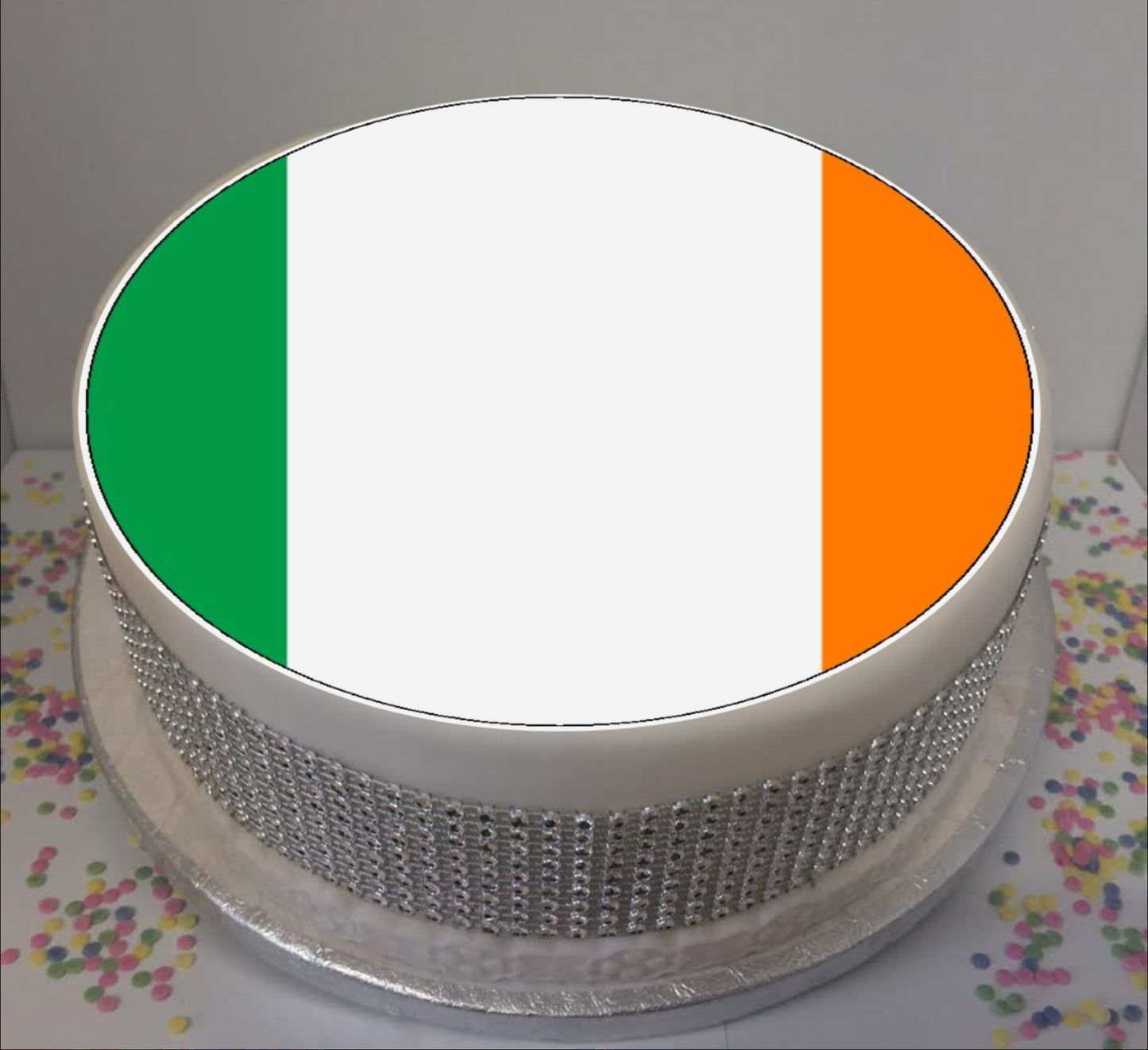 Flag of Ireland (ROI) 8" Icing Sheet Cake Topper Icing sheet cake toppers are a great way to personalise either a homemade or shop bought plain cake Easy Peel Icing Sheet - No Fuss - Ready to pop straight onto your cake (full instructions included)