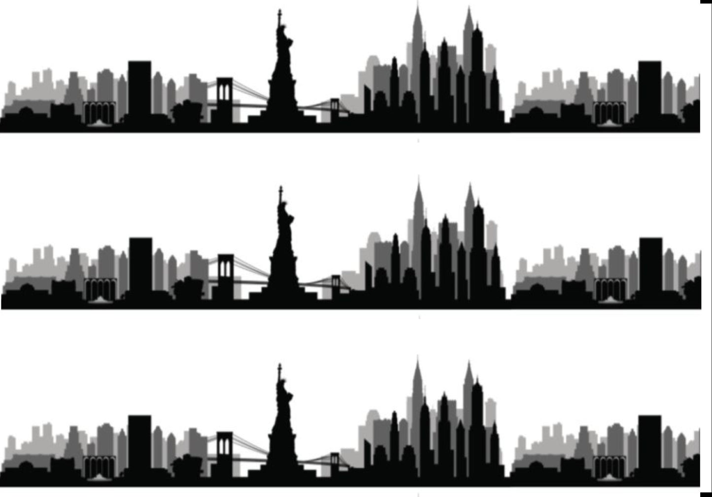 New York City Skyline Edible Icing Cake Ribbon