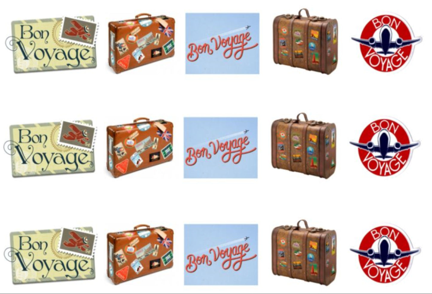 BON VOYAGE EDIBLE ICING CAKE RIBBON / SIDE STRIPS Use instead of traditional ribbon to decorate the sides of your cakes Edible fondant icing, perfect for that special occasion