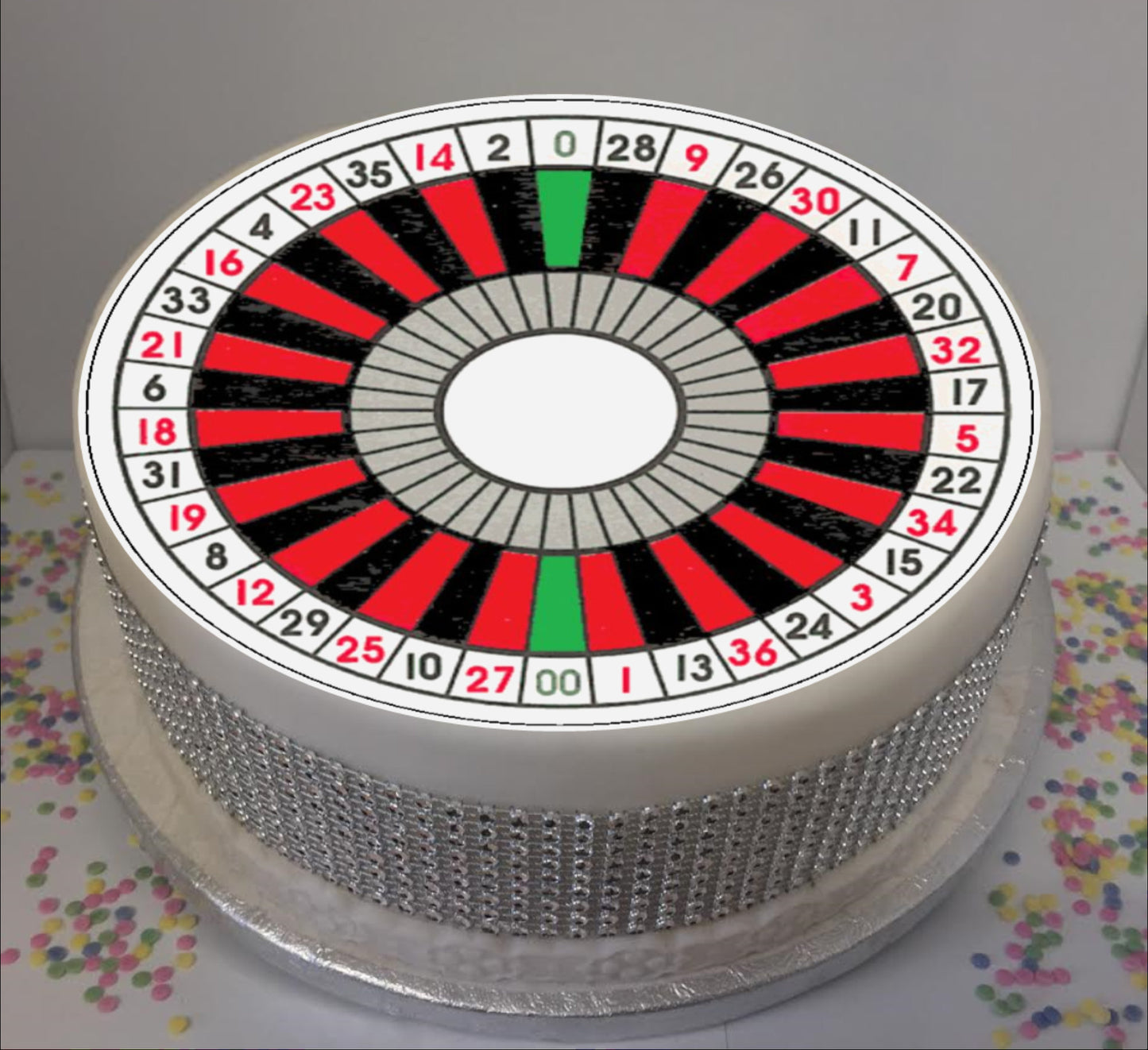 Roulette Wheel 8" Icing Sheet Cake Topper