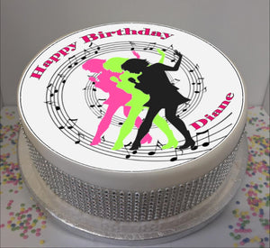 Personalised Singer Silhouettes Scene 8" Icing Sheet Cake Topper
