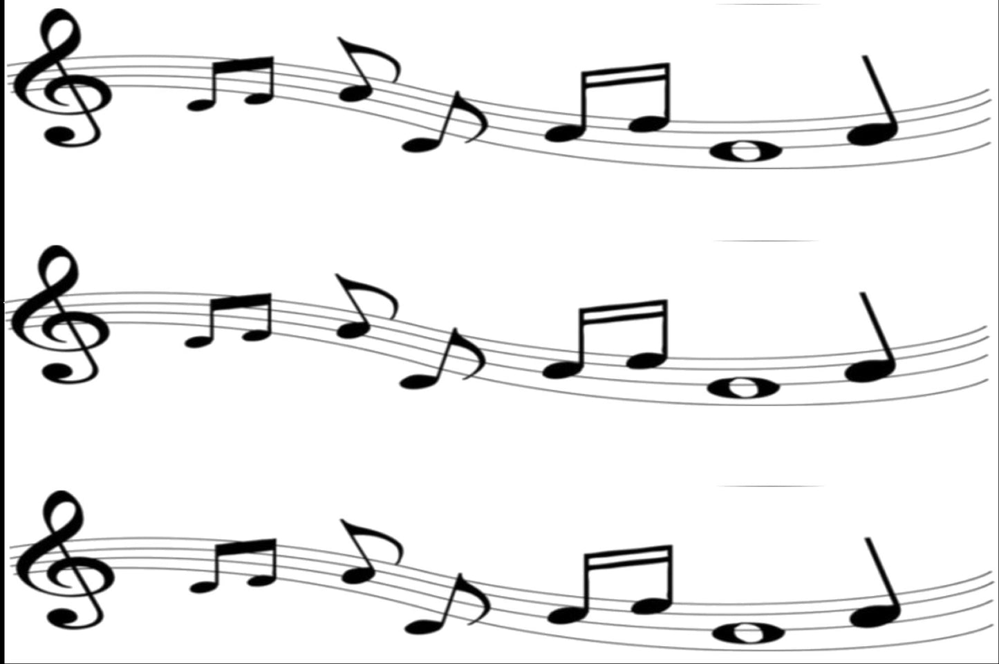 Music Notes Edible Icing Cake Ribbon