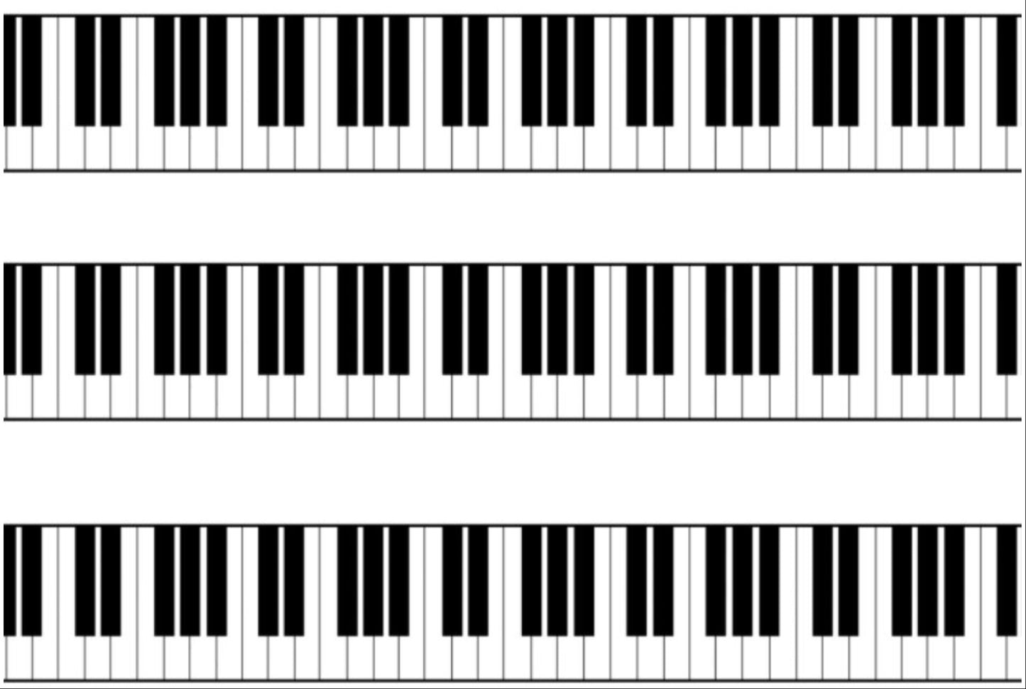 Piano Keys Edible Icing Cake Ribbon