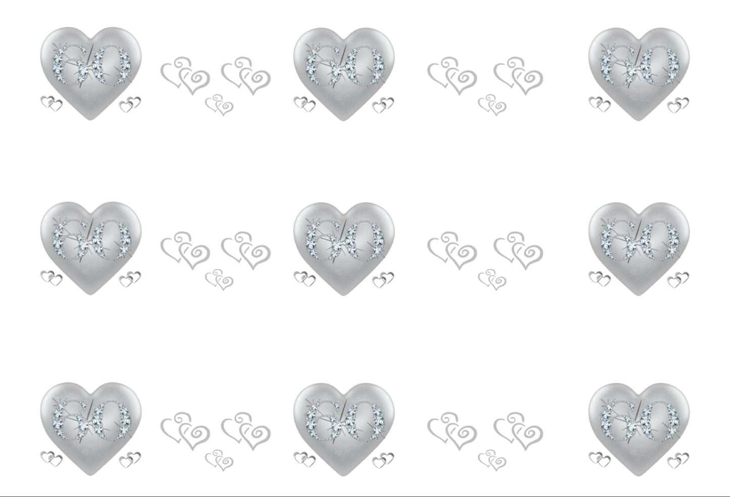 DIAMOND WEDDING ANNIVERSARY EDIBLE ICING CAKE RIBBON / SIDE STRIPS Use instead of traditional ribbon to decorate the sides of your cakes