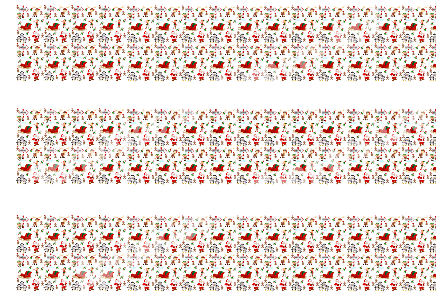 North Pole Tiled Edible Icing Cake Ribbon