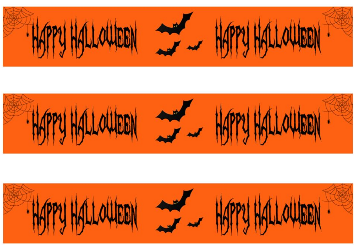 Orange Happy Halloween Edible Icing Cake Ribbon