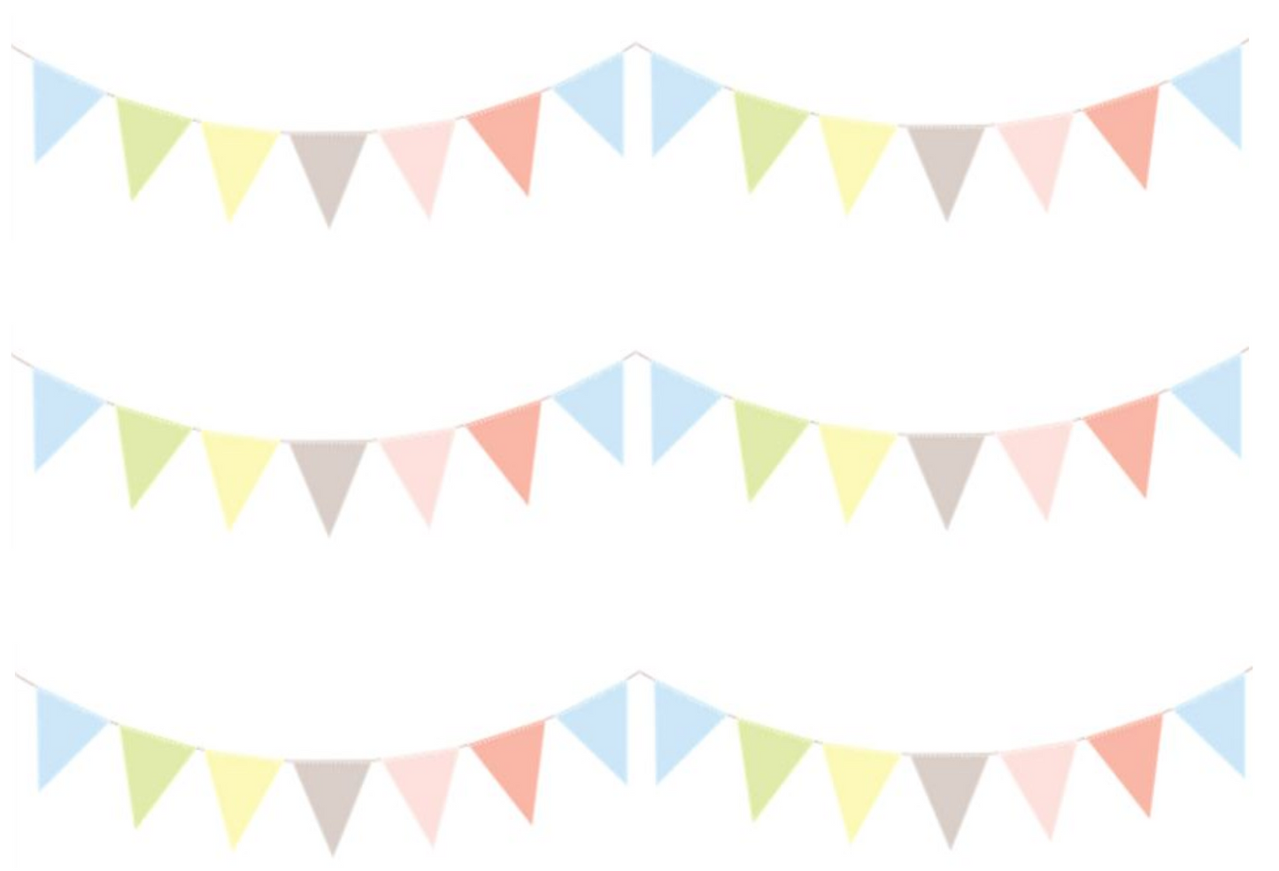 Pastel Bunting Edible Icing Cake Ribbon