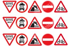Load image into Gallery viewer, Road Signs Edible Icing Cake Ribbon / Side Strips