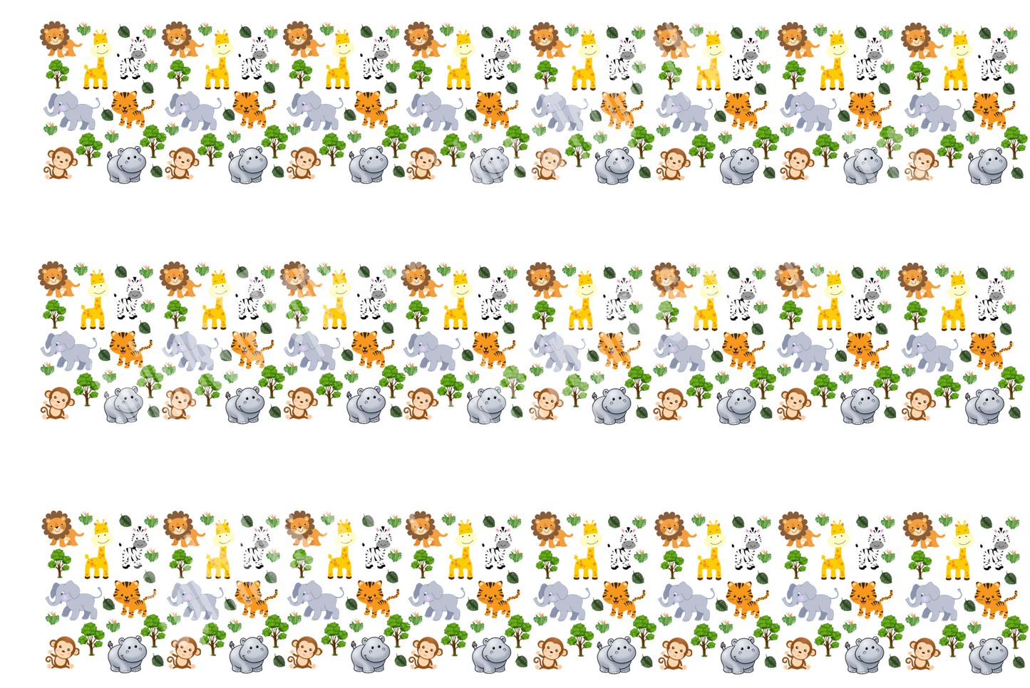 Safari Animals Edible Icing Cake Ribbon